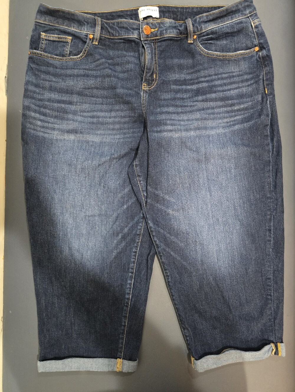 Lane Bryant Boyfriend Capri Jeans Size 20 Mid Rise Cuffed Dark Wash Denim Plus